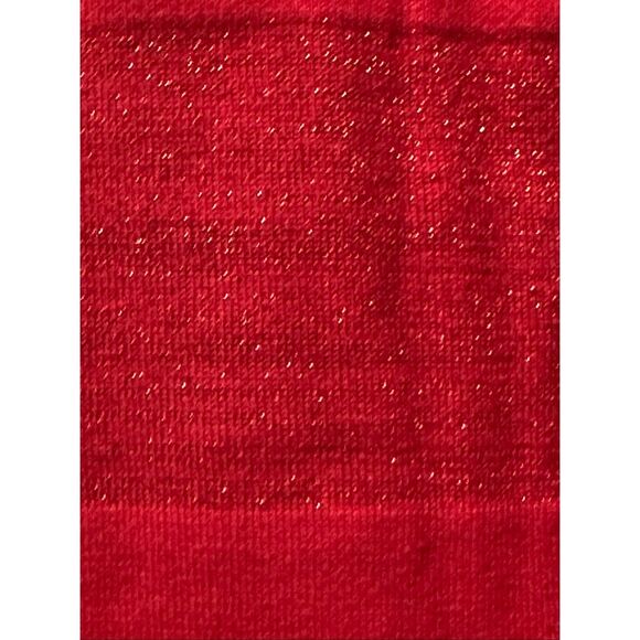 GUESS Red V Neck Long Sleeved Sweater Tunic Holiday Sparkle Stripes Size S - Picture 6 of 11